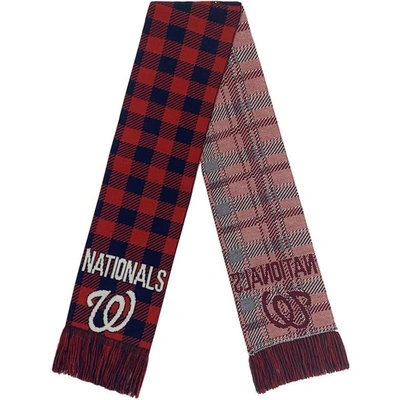 Foco Washington Nationals Plaid Colour Block Scarf In Red