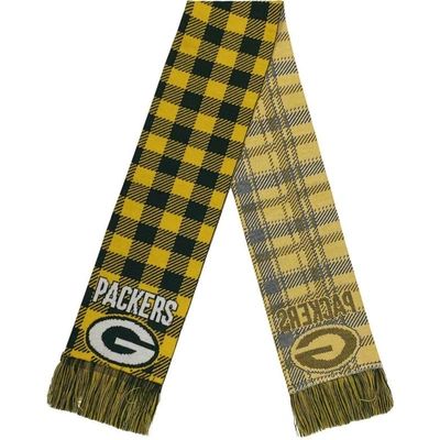 Foco Green Bay Packers Plaid Color Block Scarf