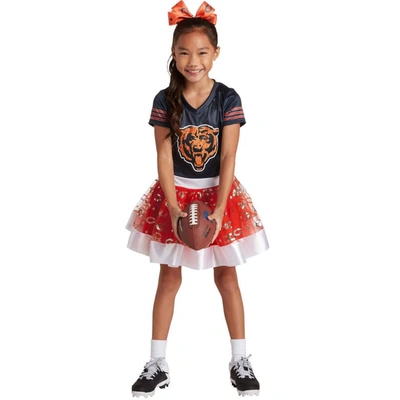 Jerry Leigh Kids' Girls Youth Navy Chicago Bears Tutu Tailgate Game Day V-neck Costume