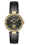 Versus Sertie Leather Strap Watch, 36mm In Black