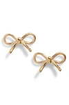 Knotty Bow Stud Earrings In Gold