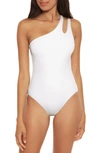 Becca Color Code One Shoulder One Piece Swimsuit In White