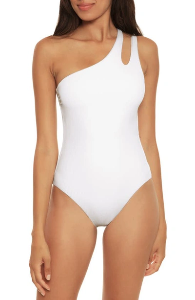 Becca Color Code One Shoulder One Piece Swimsuit In White