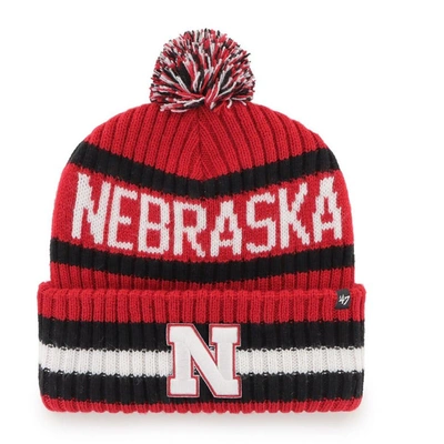 47 ' Scarlet Nebraska Huskers Bering Cuffed Knit Hat With Pom