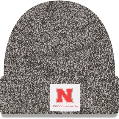 New Era Men's  Heathered Black Nebraska Huskers Hamilton Cuffed Knit Hat