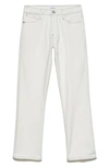 Frame Cropped Mid-rise Straight-leg Jeans In Chalk White