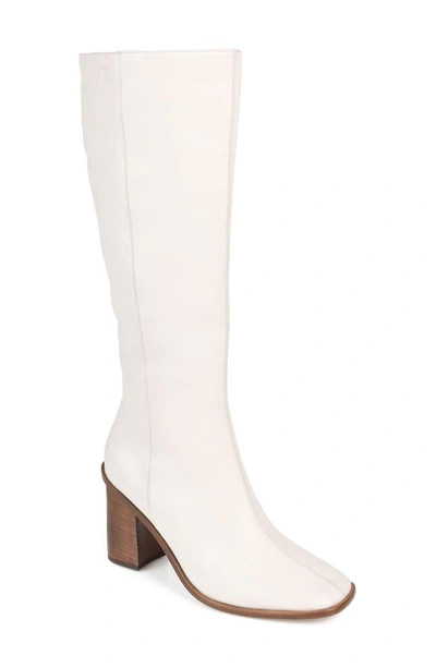 Journee Signature Tamori Leather Boot In Bone