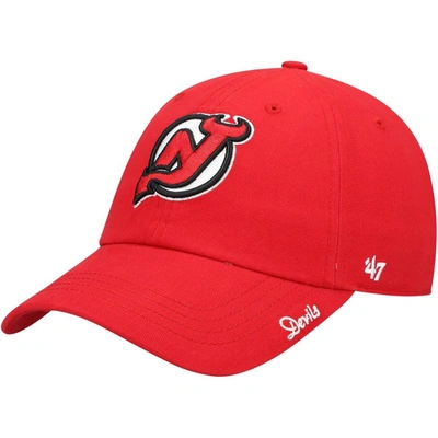 47 ' Red New Jersey Devils Team Miata Clean Up Adjustable Hat