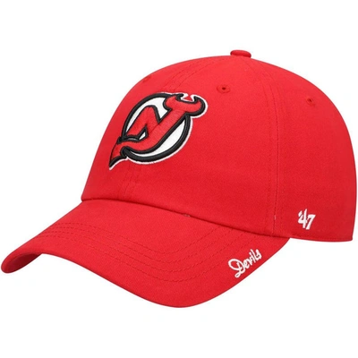 47 Brand '47 Red New Jersey Devils Team Miata Clean Up Adjustable Hat