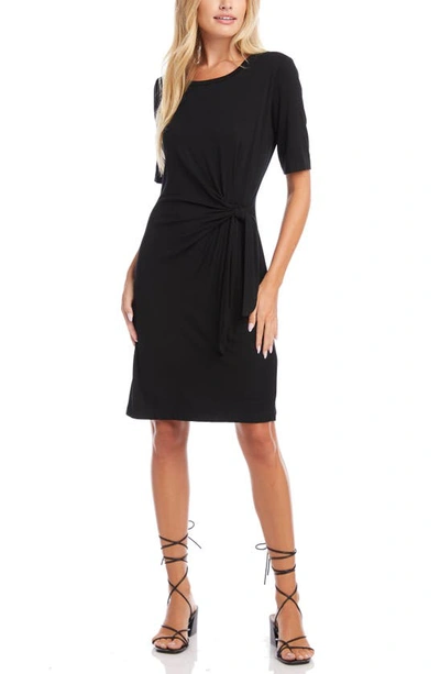 Karen Kane Short Sleeve Tie-front Dress In Black