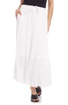 Karen Kane Tiered Drawstring Skirt In Off-white