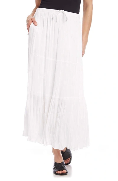 Karen Kane Tiered Drawstring Skirt In Off-white