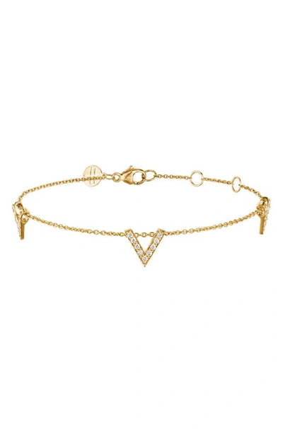 Hueb Bestow V-station Bracelet In Yellow Gold