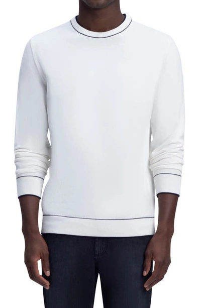 Bugatchi Men's Lightweight Cotton-blend Crewneck Sweater In Chalk