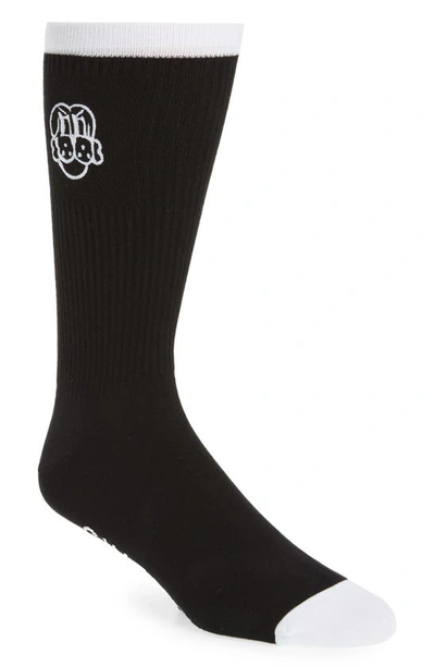 Givenchy Dog Embroidered Sport Socks In Black/white