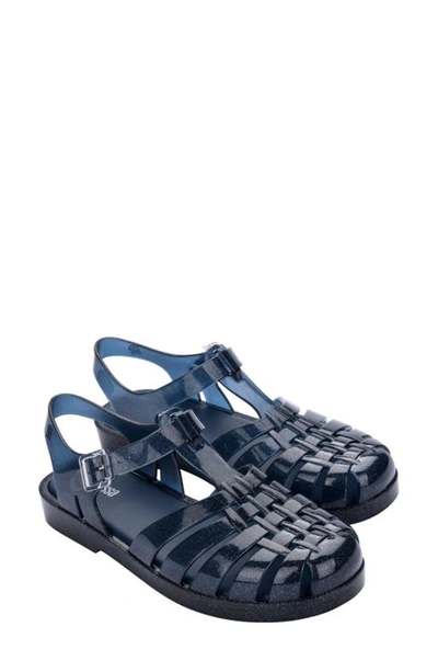 Melissa Possession Glitter Jelly Fisherman Sandal In Blue Glitter/ Blue