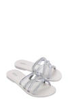 Melissa Shiny Slide Sandal In White/ Silver