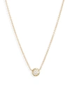 Bony Levy Small Bezel Diamond Solitaire Necklace In Yellow Gold/ Diamond