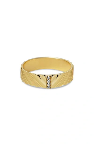Argento Vivo Sterling Silver Twist Textured Band Ring In Gold