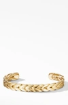 David Yurman Chevron Woven Cuff Bracelet In Gold