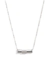 Knotty Wrapped Bar Necklace In Rhodium