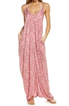 Elan V-back Cover-up Maxi Dress In Rose/ Natural