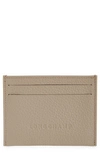 Longchamp Le Foulonné Leather Card Case In Turtle Dove