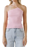 Grey Lab One-shoulder Knit Tank In Pink