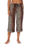 Room Service Pjs Wide Leg Crop Pajama Pants In Brown Print