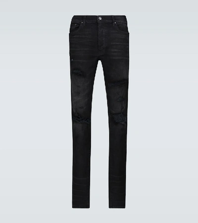 Amiri Ripped-detailing Skinny Jeans In Black