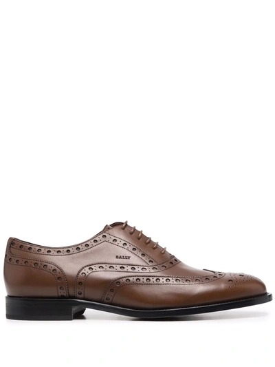 Bally Lace-up Leather Brogue Shoes In Brown