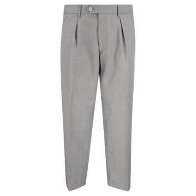 Etro Men's Fresh Wool Tailored Trousers In Grey