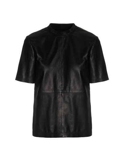 Amiri Strong Shoulder Leather Top In Black