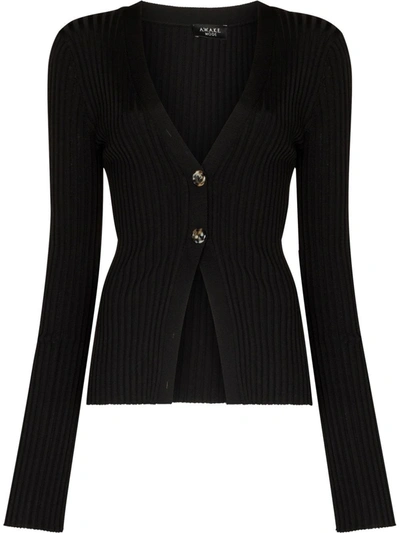 A.w.a.k.e. Women's Asymmetric Ribbed-knit Cardigan In Black
