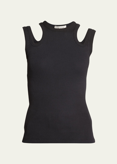 A.w.a.k.e. Cut-out Detail Sleeveless Top In Black