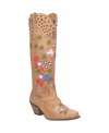 Dingo Women's Poppy Leather Narrow Calf Boots Women's Shoes In Tan