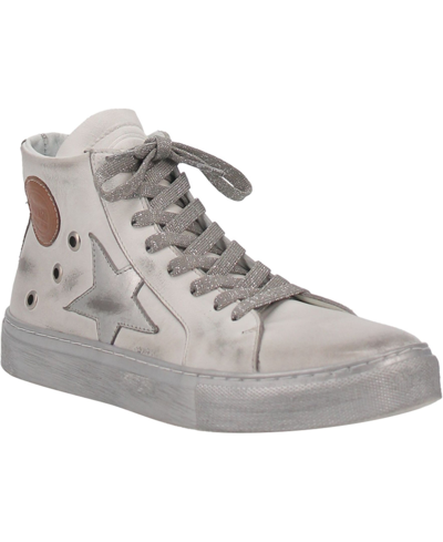 Dingo Women's Animal House Leather Hightop Sneakers Women's Shoes In White/silver-tone