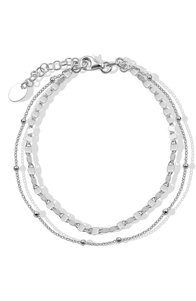 Argento Vivo Layered Anklet In Silver