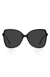 Jimmy Choo Fedes 59mm Square Sunglasses In 0807 Black