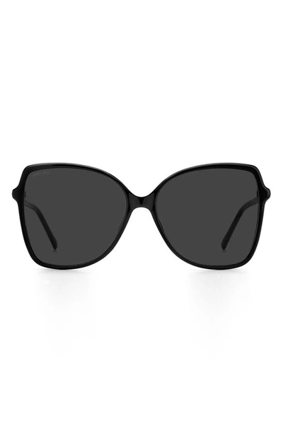 Jimmy Choo Fedes 59mm Square Sunglasses In Black / Grey