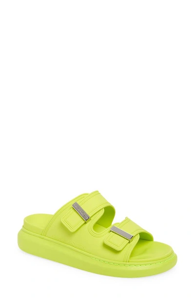 Alexander Mcqueen Oversize Slide Sandal In Lime