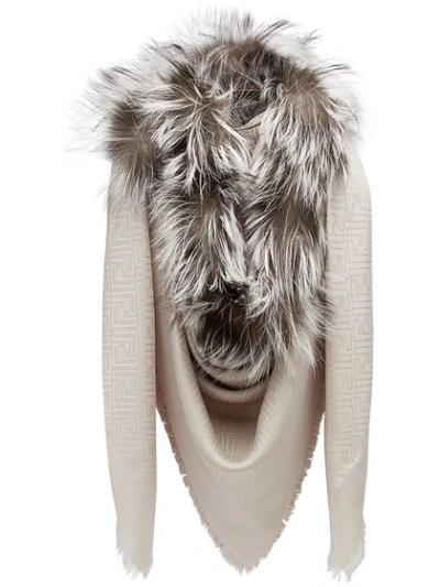 Fendi Touch Of Fur Shawl In Phard