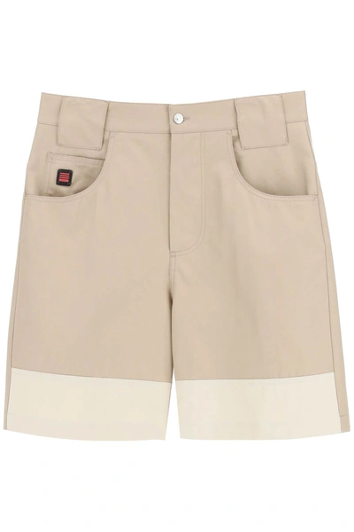 Msgm Cotton Shorts In Beige