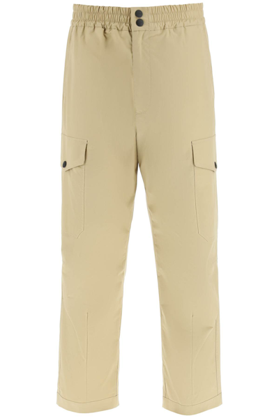 Msgm Buttoned Straight Leg Cargo Pants In Beige