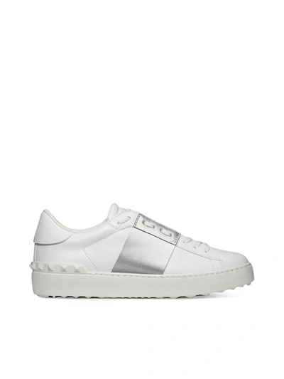 Valentino garavani open striped leather sneakers sale