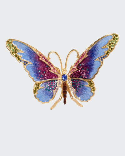 Jay Strongwater Large Butterfly Figurine In Multi