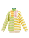 Staud Hampton Striped Chunky-knit Cotton-blend Sweater In Capri Stripe Multi