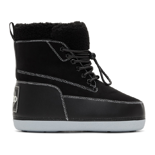 Kenzo Nebraska Boot With Faux Shearling Lining In Black | ModeSens