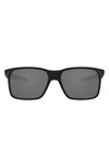 Oakley Portal 59mm Polarized Square Sunglasses In Polished Black/ Prizm Black