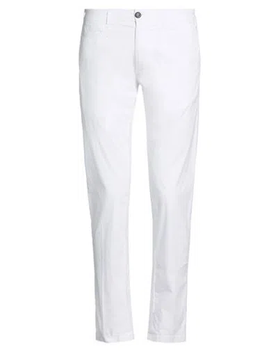 40weft Man Pants White Size 30 Cotton, Elastane